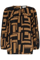 Kaffe KAlorina Amber Blouse, brun/svart