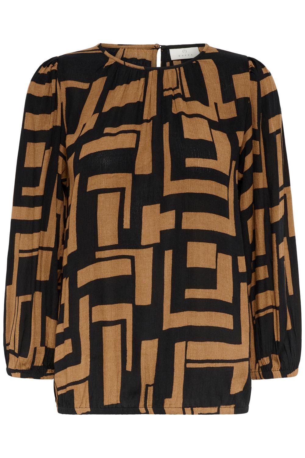 Kaffe KAlorina Amber Blouse, brun/svart