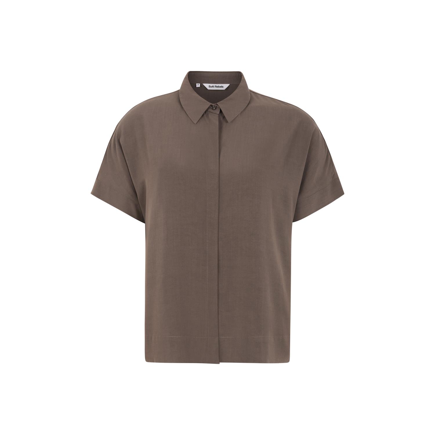 Soft Rebels Freedom s/s Shirt, brun