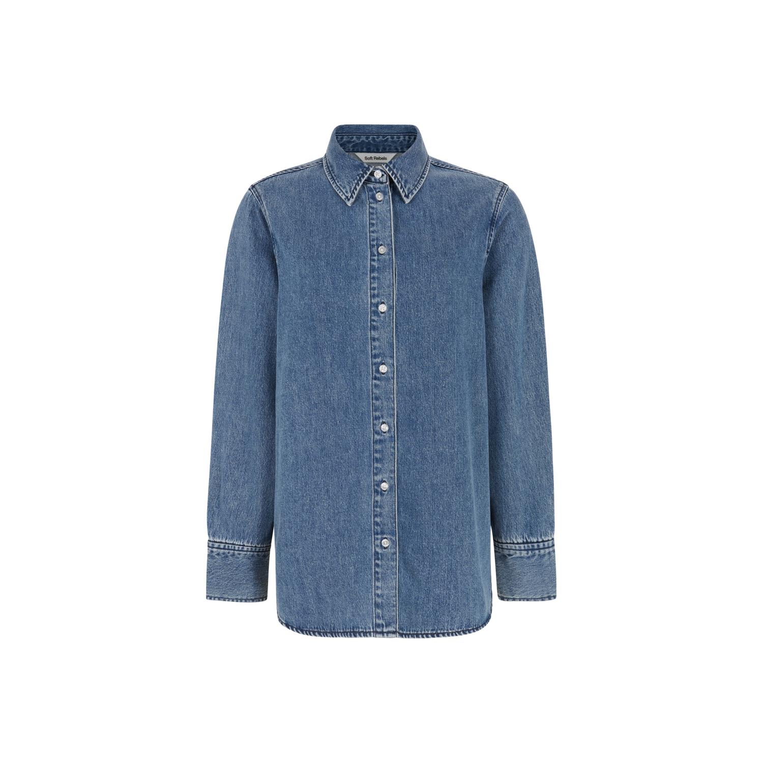 Soft Rebels Keira Shirt, denimblå