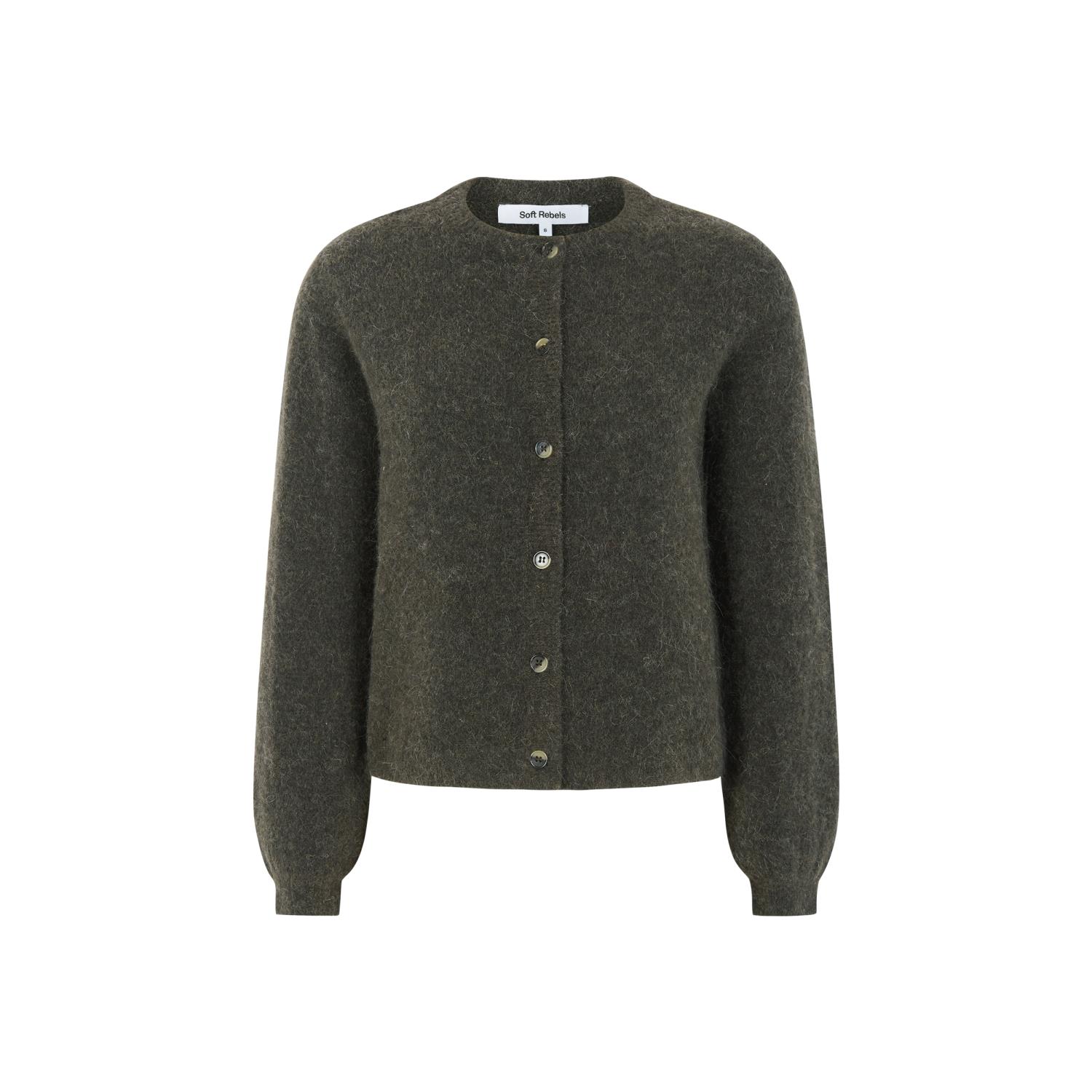 Soft Rebels Allison O-neck Cardigan Knit, grønn