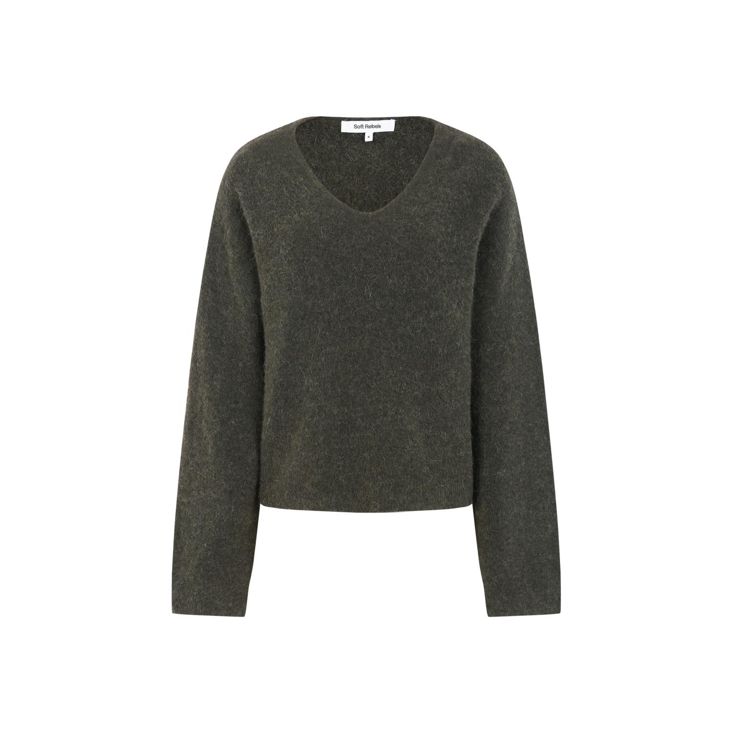 Soft Rebels Allison V Knit, grønn