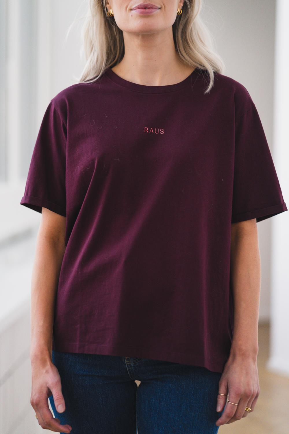 Raus Linn Logo Tee, burgunder