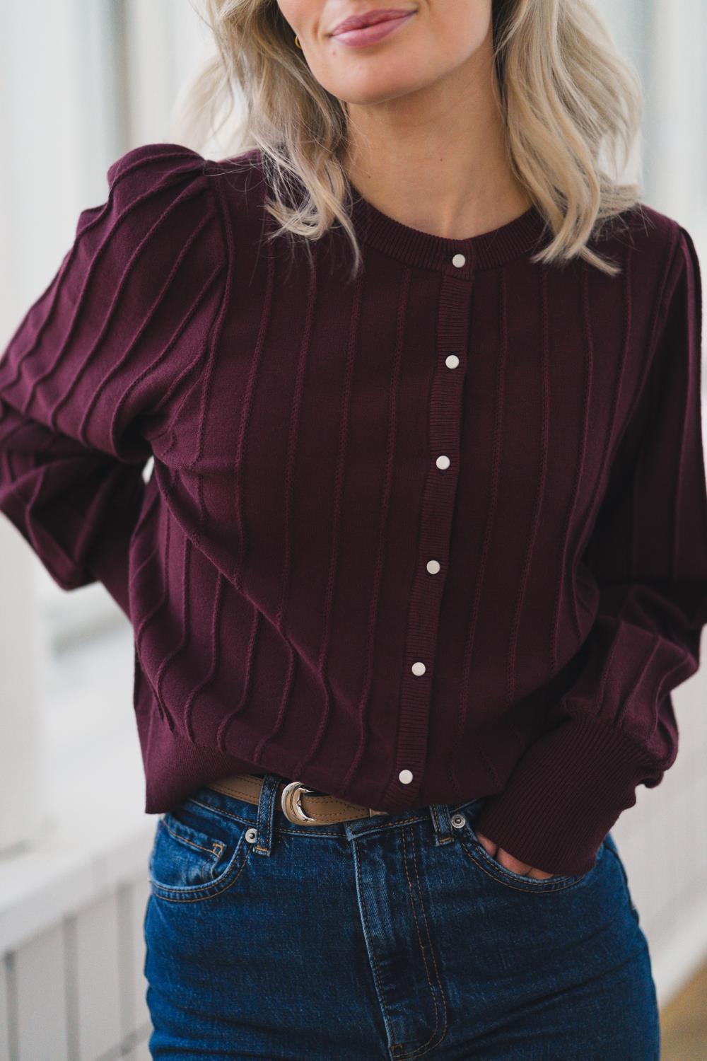 Raus Guru Cardigan, burgunder