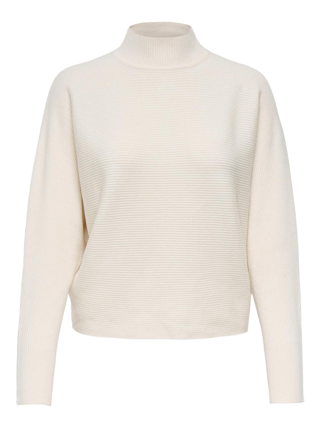 JDY Prime Life Long L/S bat pullover, offwhite