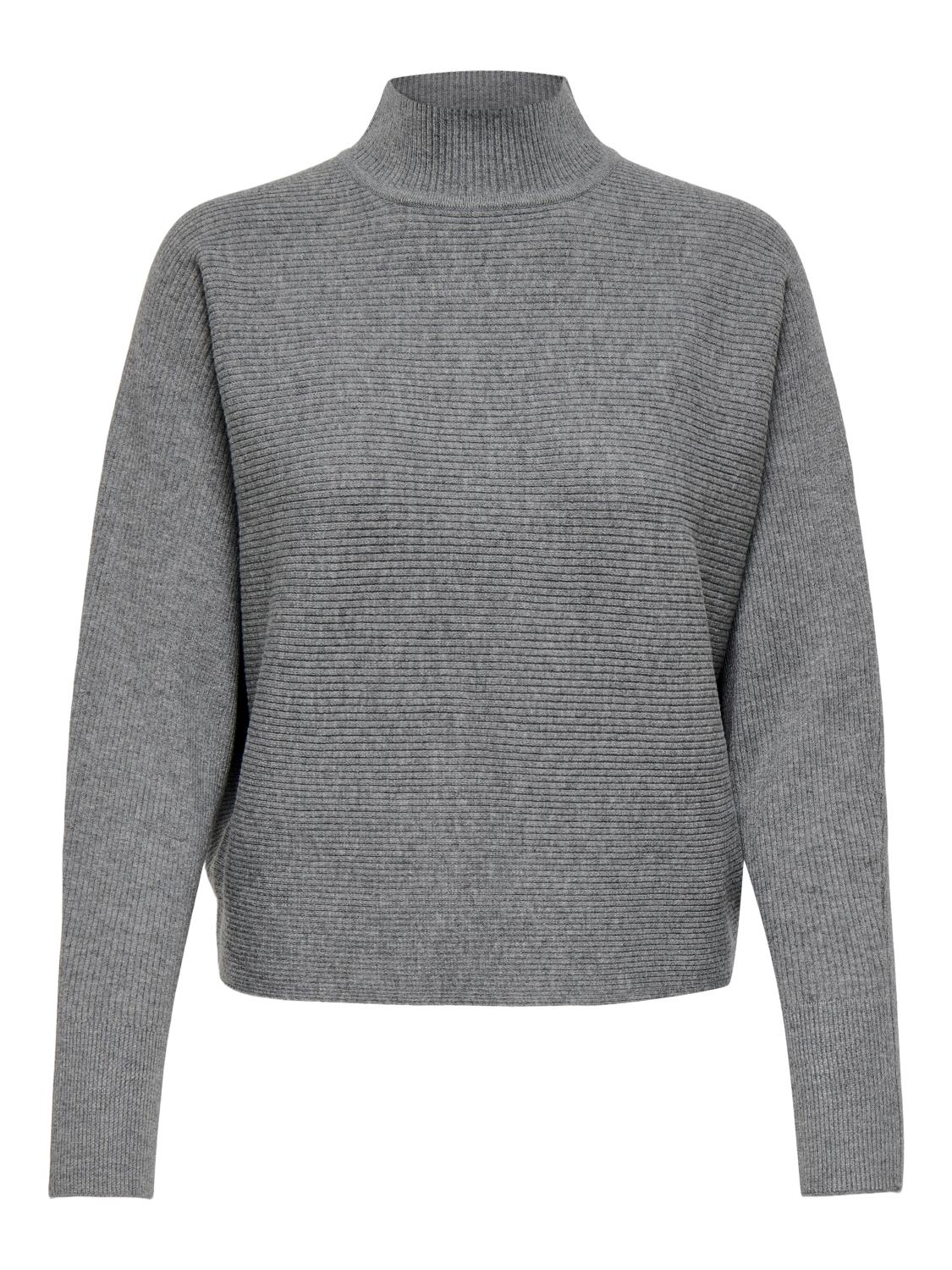 JDY Prime Life L/S HN Bat Pullover, grå