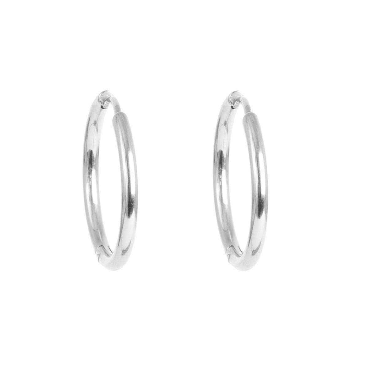 A&C Earring, hoop, 14 mm w/click lock, steel