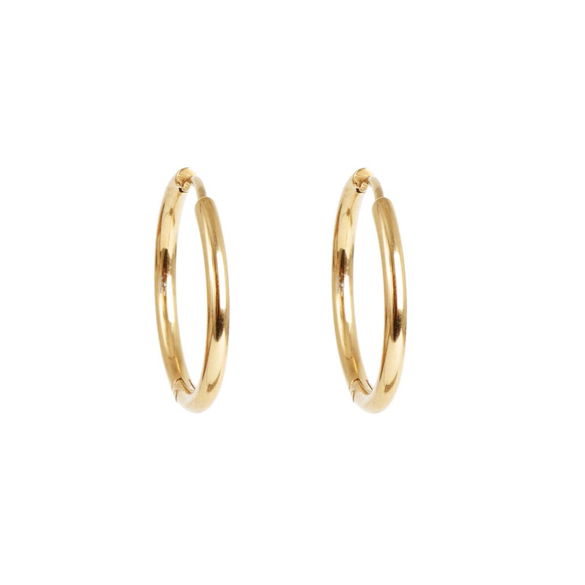 A&C Earring, hoop 14mm, w/clik lock, steel