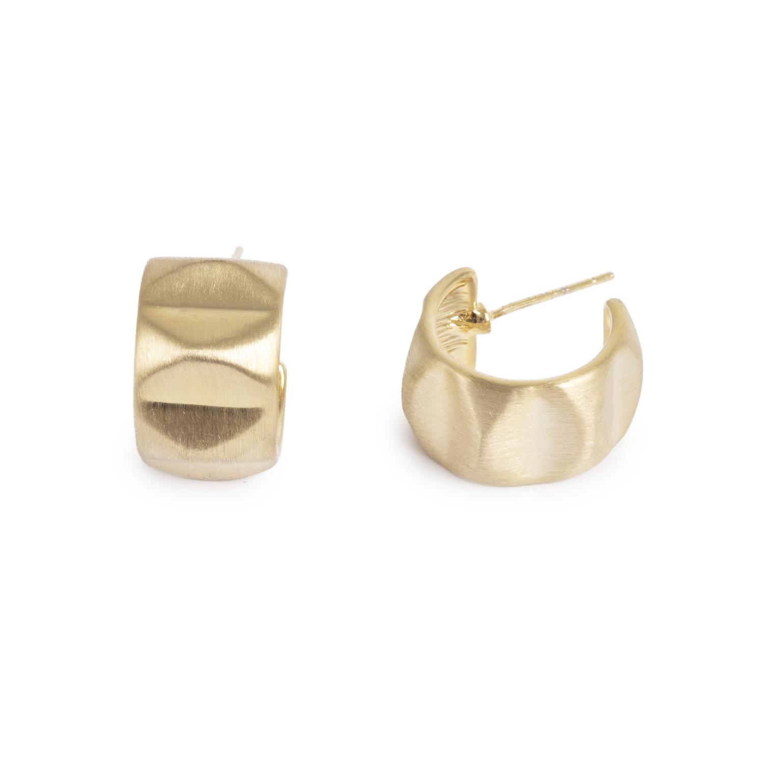 A&C Earring, steel mat creol, 17 mm, gull
