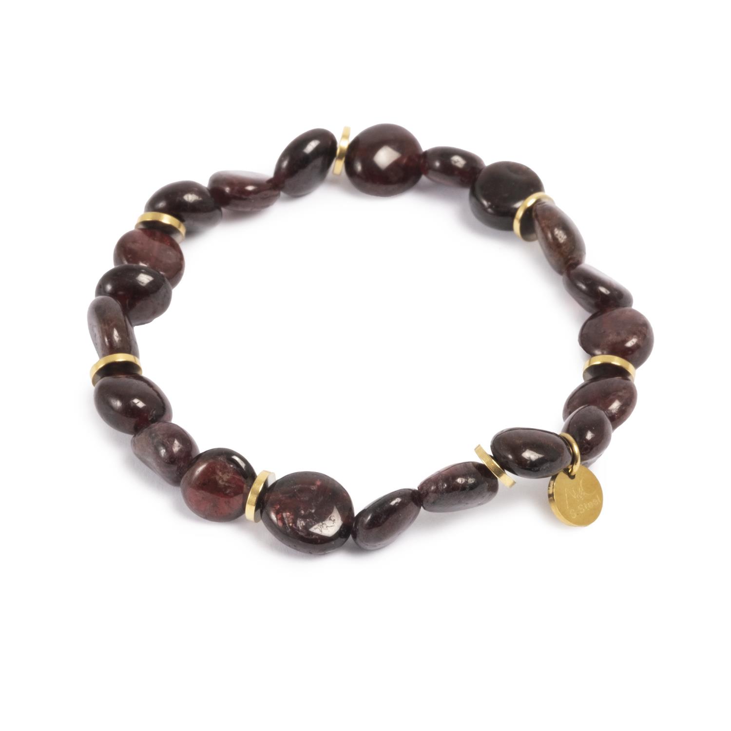 A&C Wild Nature, armbånd med stener, burgunder