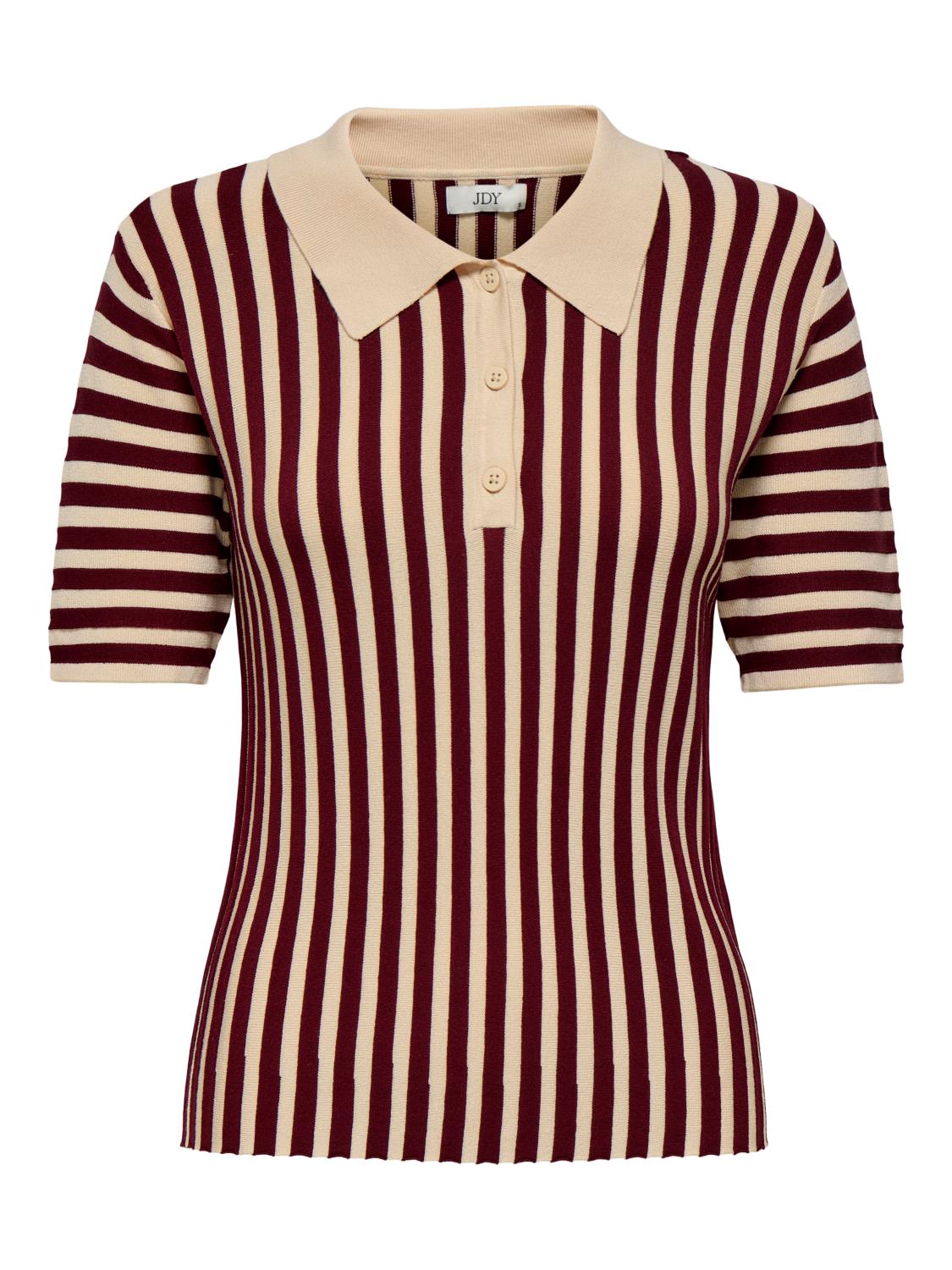JDY Nola 2/4 Collar Pullover Knit, burgunder