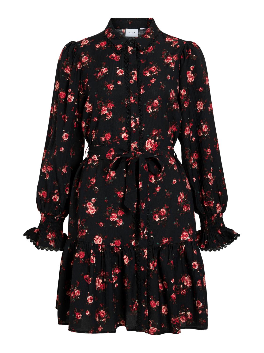 Vila Viclo Robe l/s Shirt Dress, mønstret