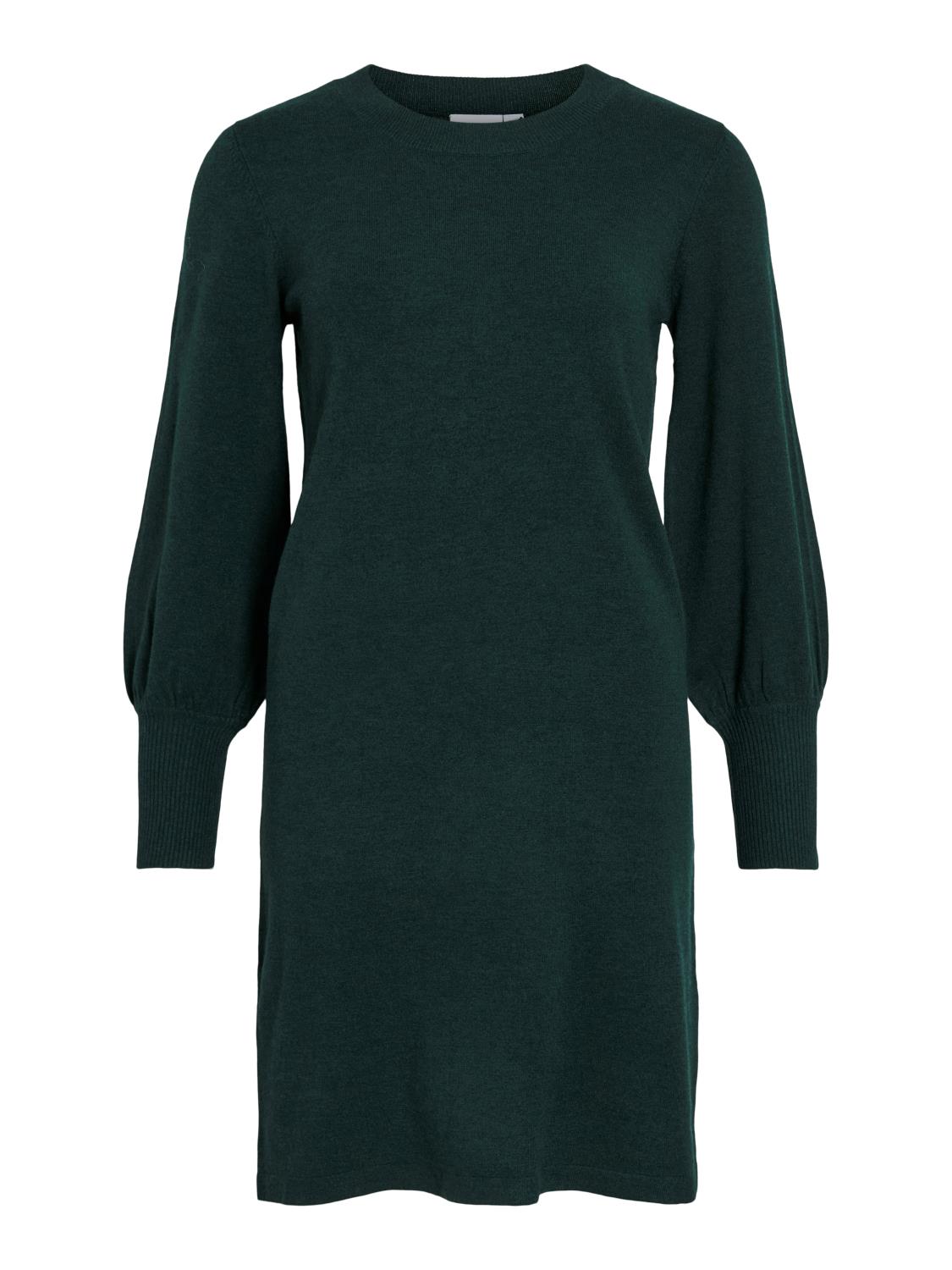 Vila Vikerry O-neck Knit Dress, mørk grønn