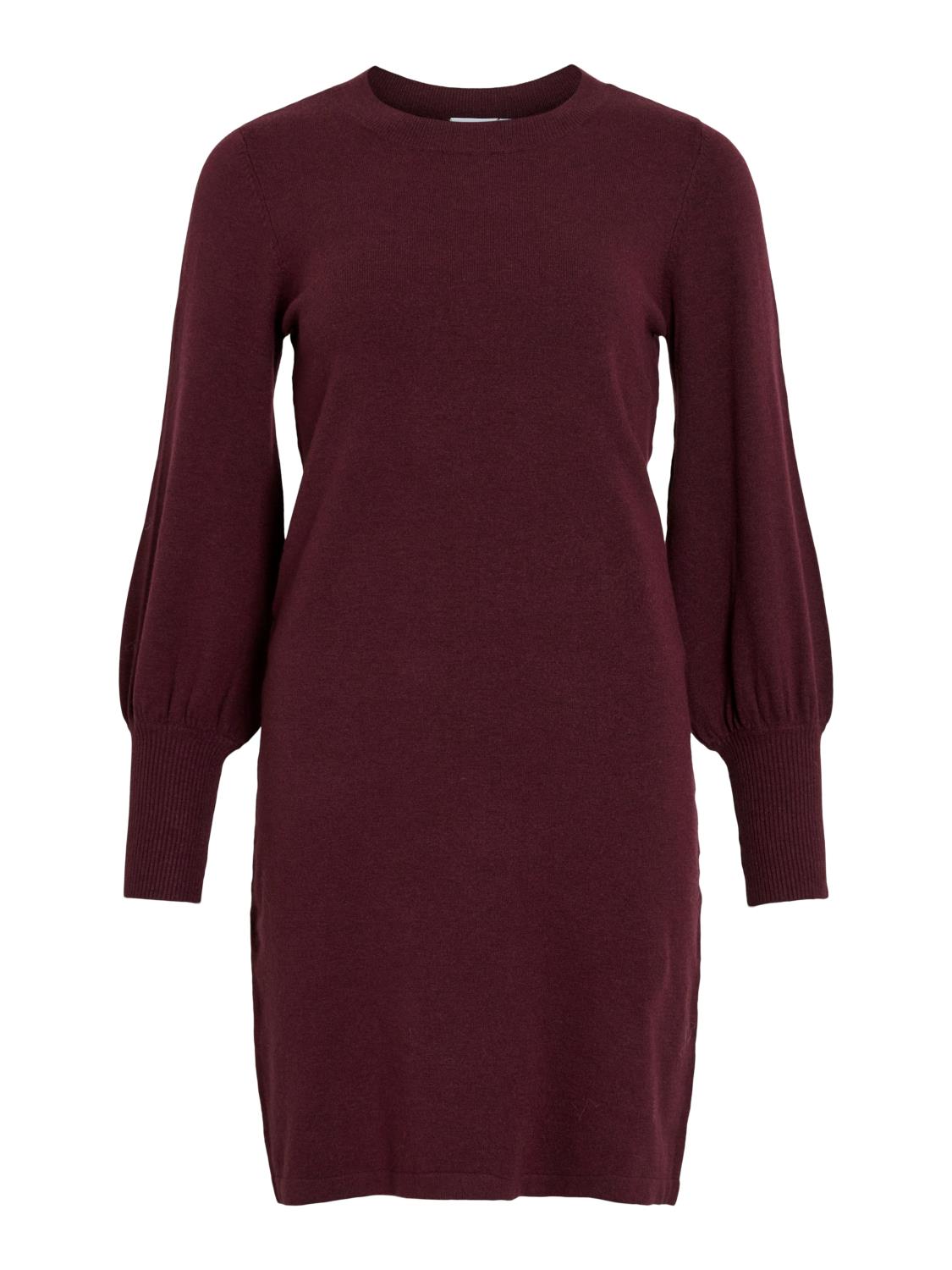 Vila Vikerry O-neck Knit Dress, burgunder