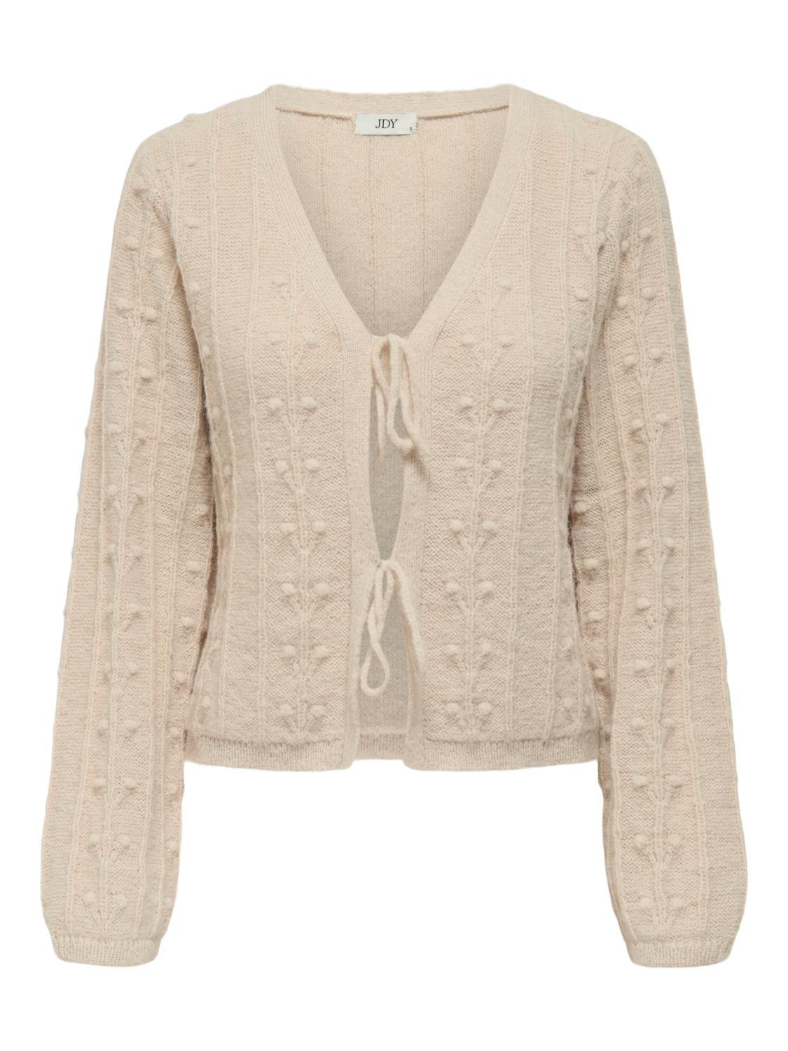 JDY Sigrid Life l/s Tie Cardigan, offwhite