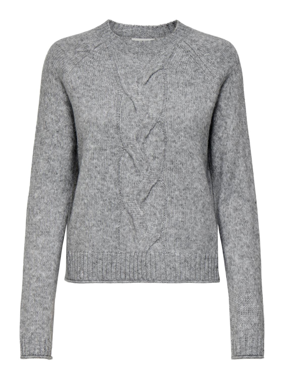 JDY Susanna l/s O-neck Raglan Knit, lysgrå