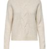 JDY Susanna l/s O-neck, Raglan knit, offwhite