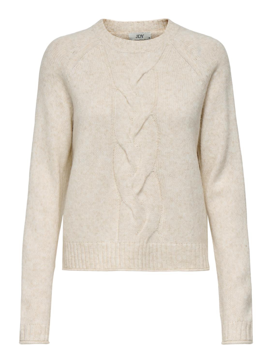 JDY Susanna l/s O-neck, Raglan knit, offwhite