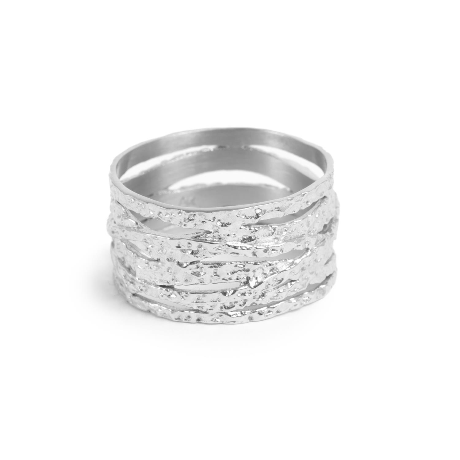 A&C Bred ring, Steel Satin, sølv