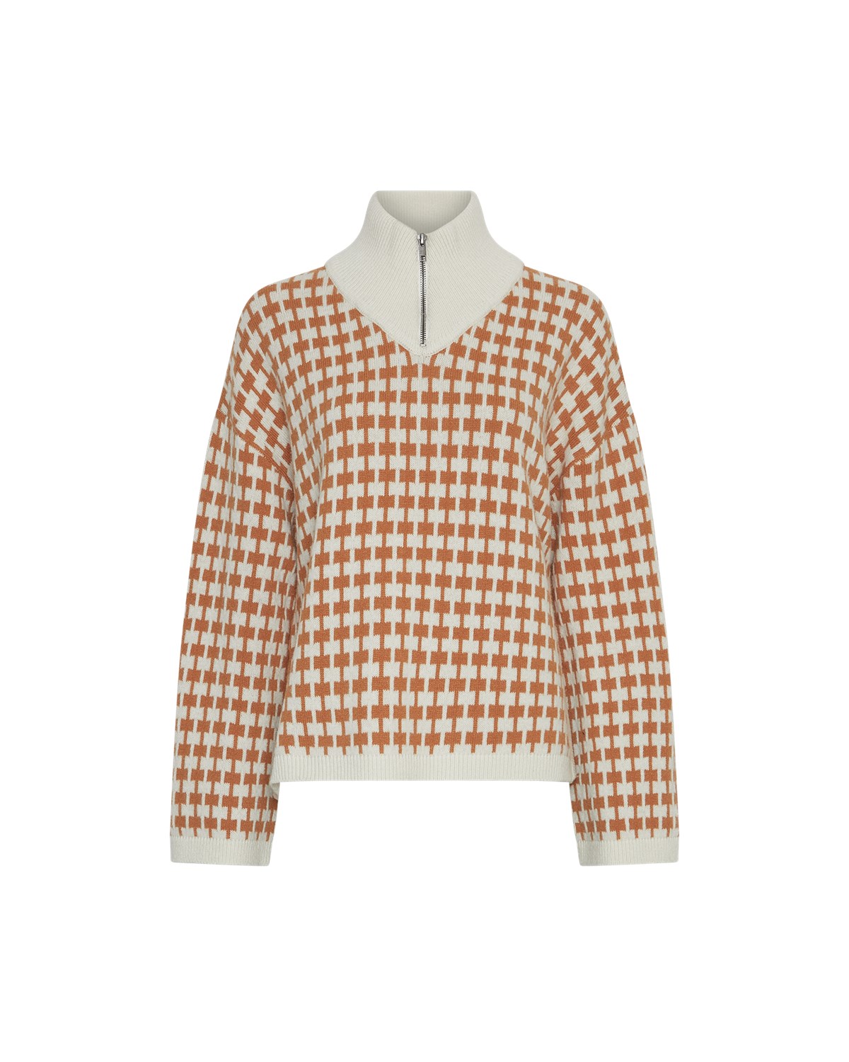 MSCH Amaria Zip Pullover, oker/offwhite