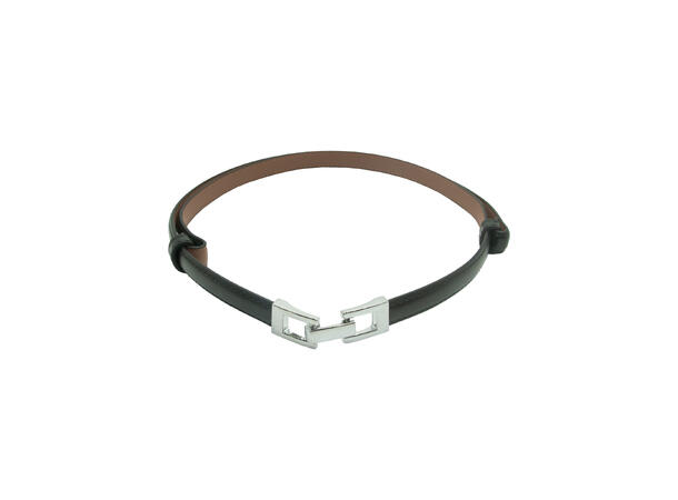 Intex Scandia Belte 1,5 cm m/justerbar sølv spenne, sort