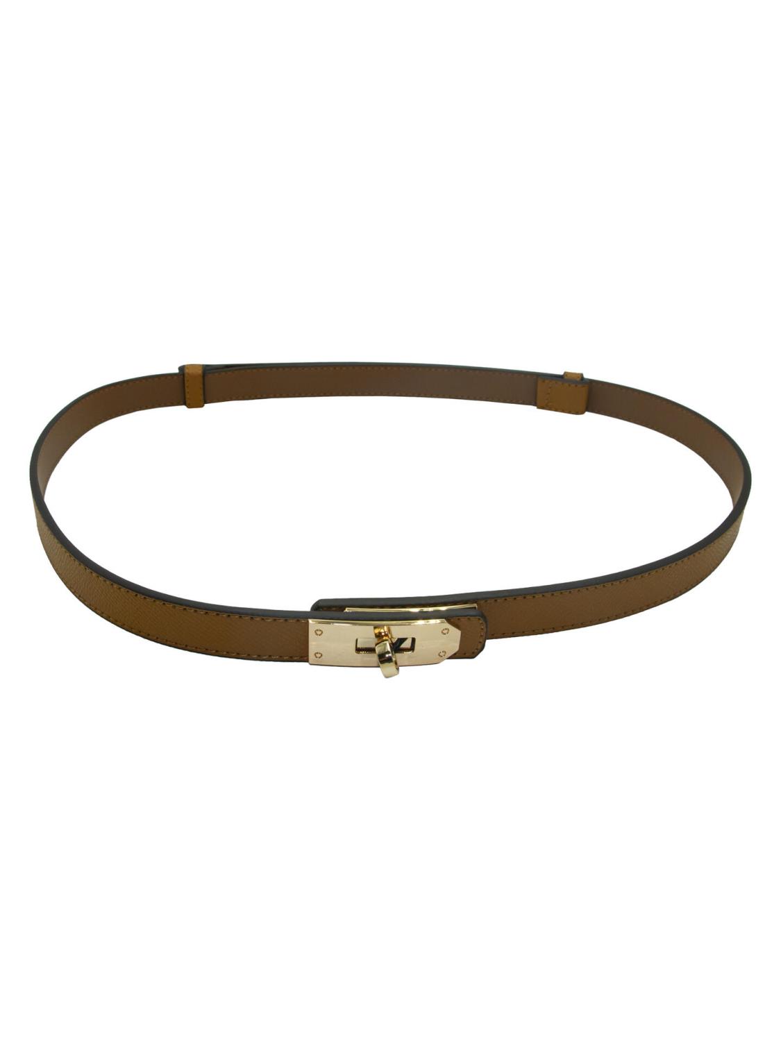 Intex Scandia Belte 2 cm m/justerbar gullspenne, cognac