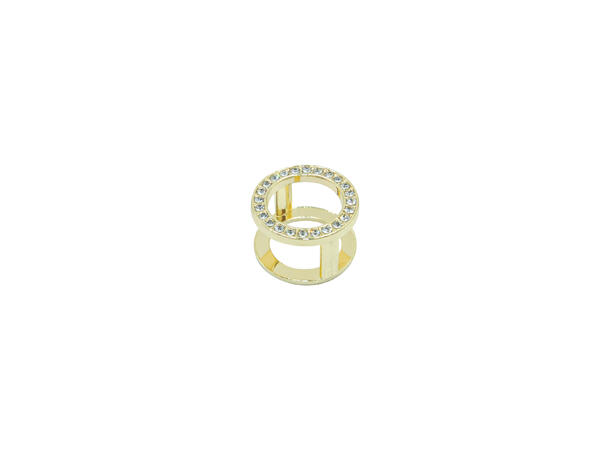 Intex Scandia Skjerf ring rund strass, gull
