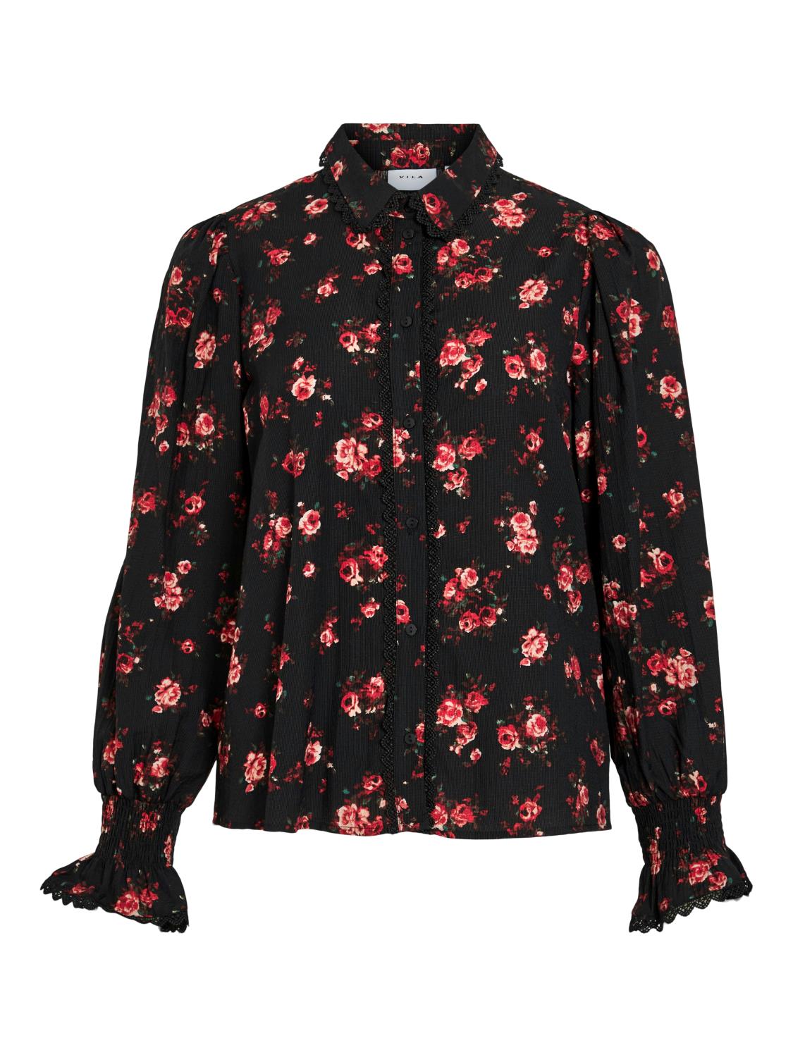 Vila Viclo Rose l/s Shirt, mønstret