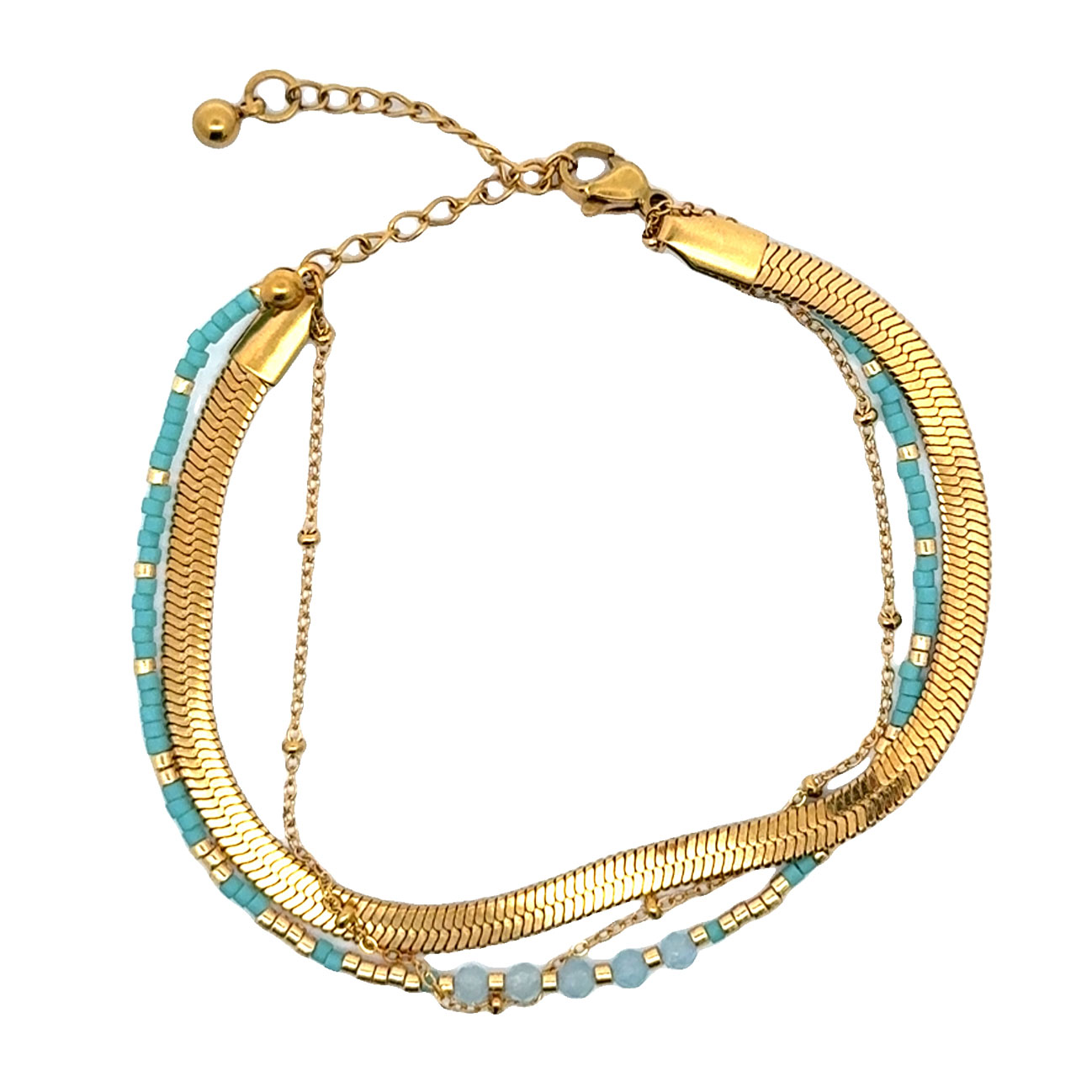 Just Oslo Armbånd med tre rader, blå