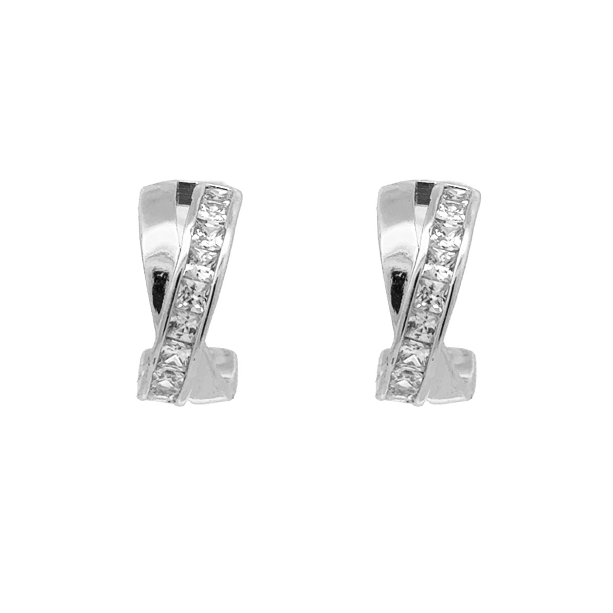 Just Oslo Øreringer i kryss, krysaller, sølv