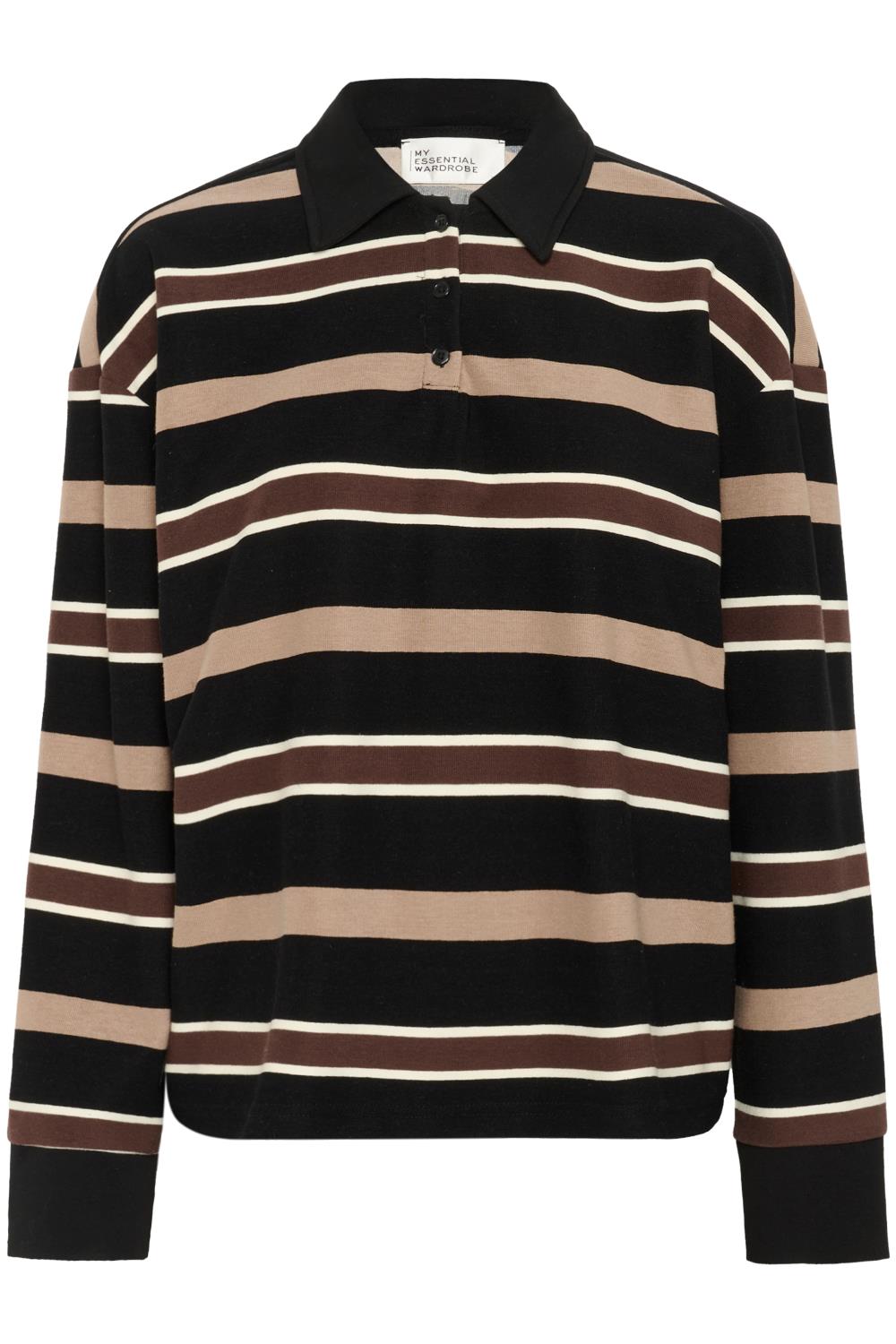 My Essential Wardrobe Salina Polo Blouse, stripet