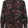 Kaffe KAmille Shirt, mønstret, vinrød/sort