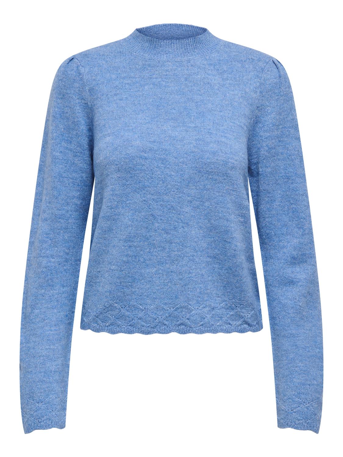 JDY Elanora l/s O-neck Pullover, blå