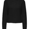JDY Elanora l/s O-neck Pullover, sort
