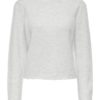 JDY Elanora l/s O-neck Pullover, lysgrå