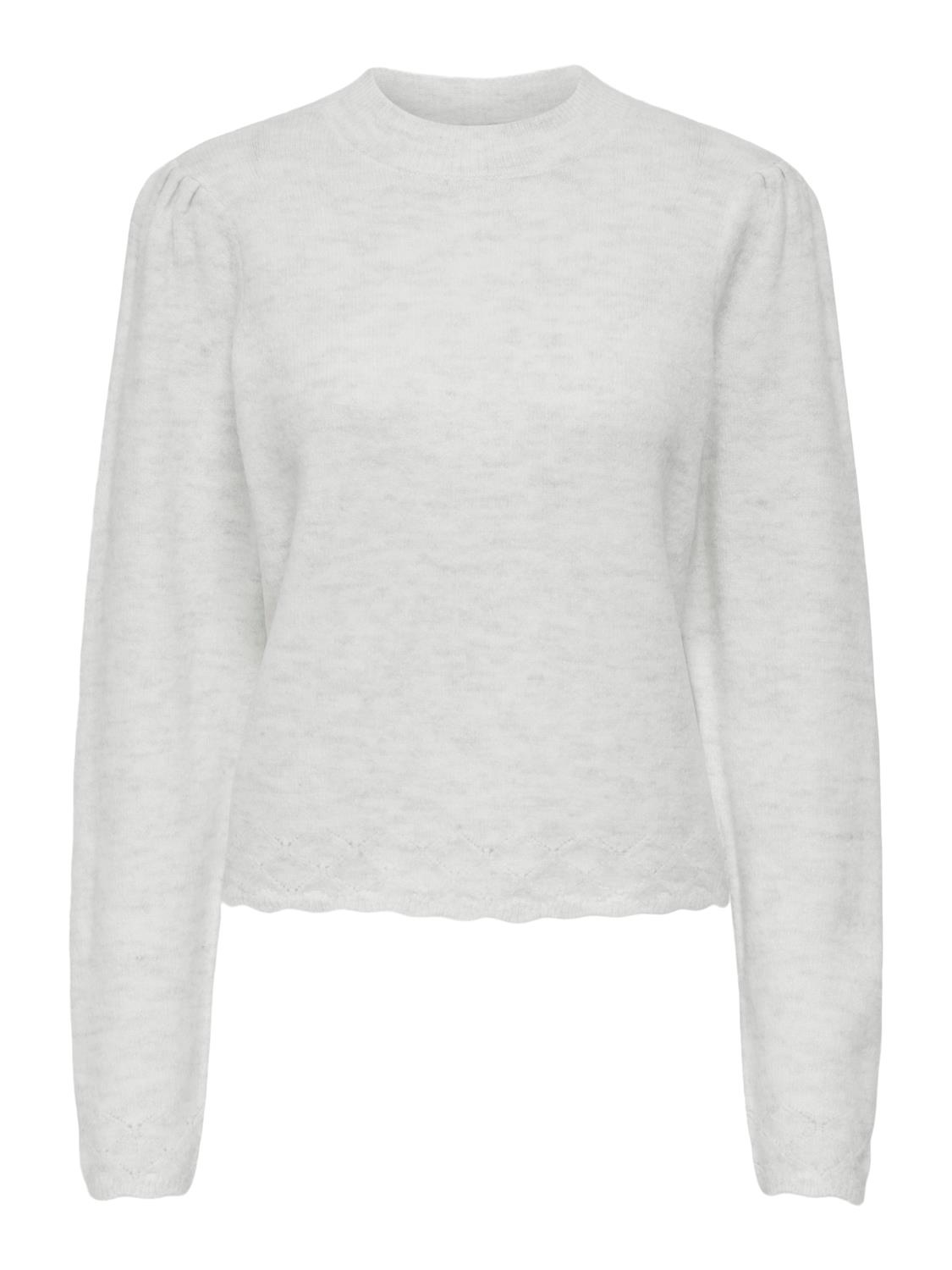 JDY Elanora l/s O-neck Pullover, lysgrå
