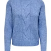 JDY Susanna l/s O-neck Raglan Knit, blå