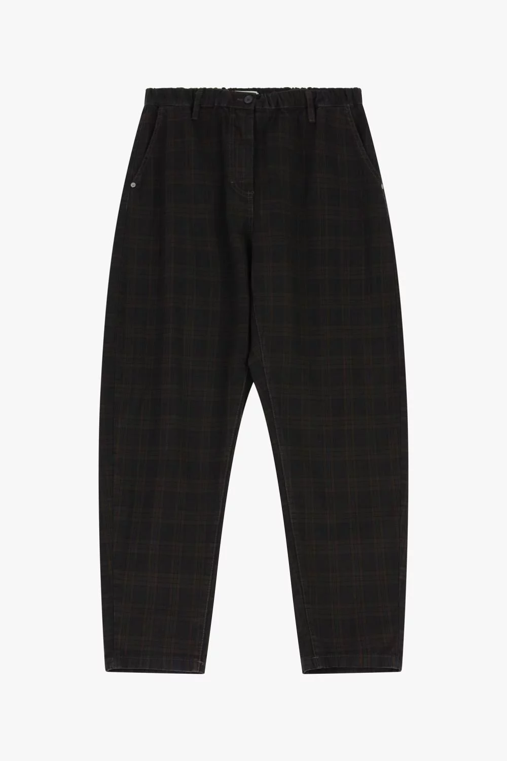 Please Carrot Pants Checked, brun rutete