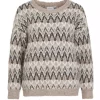 Vila Vimargi O-neck L/S Jacquard knit, lys brun