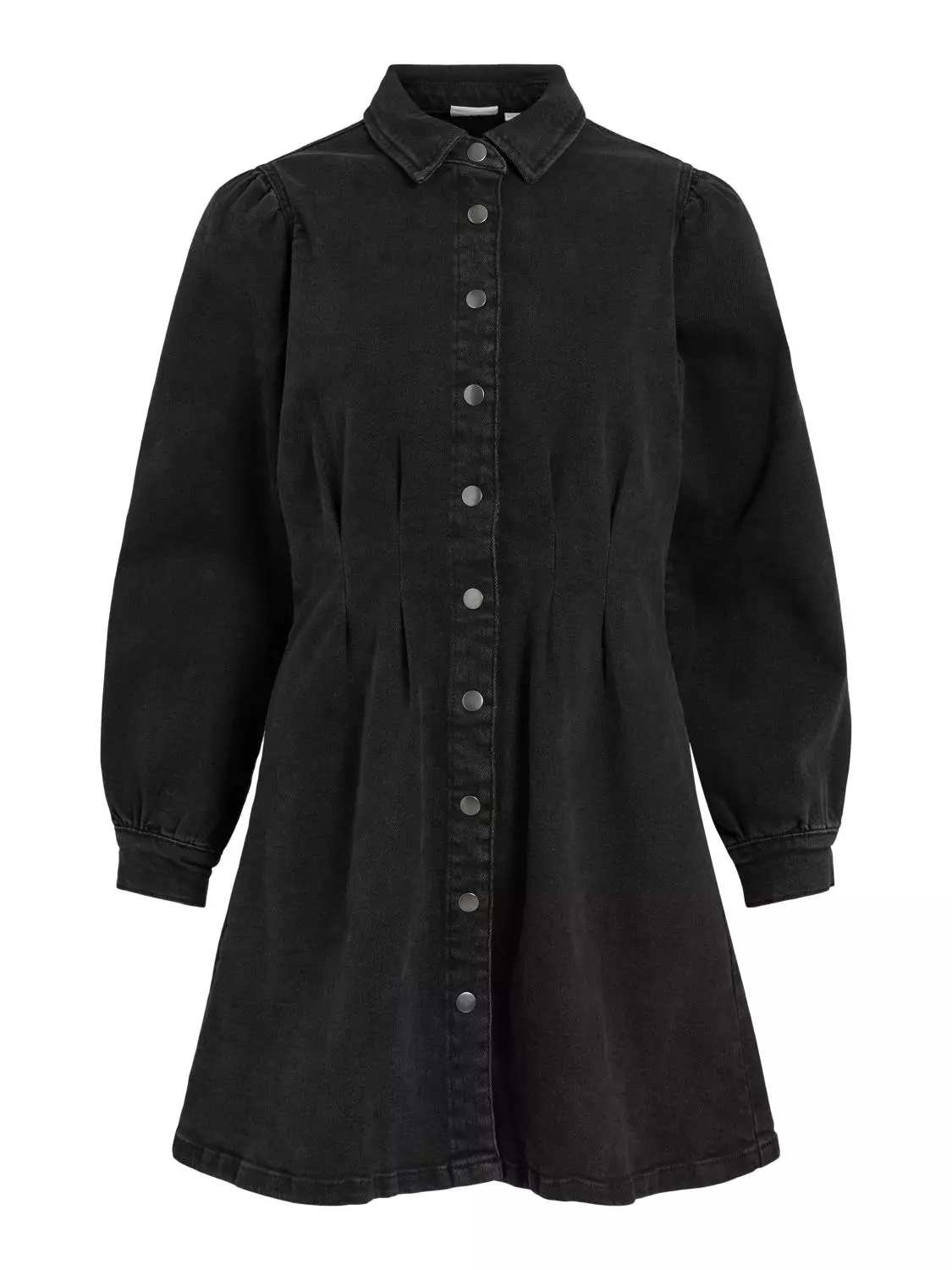 Vila Visol L/S Pleat Denim Dress, sort