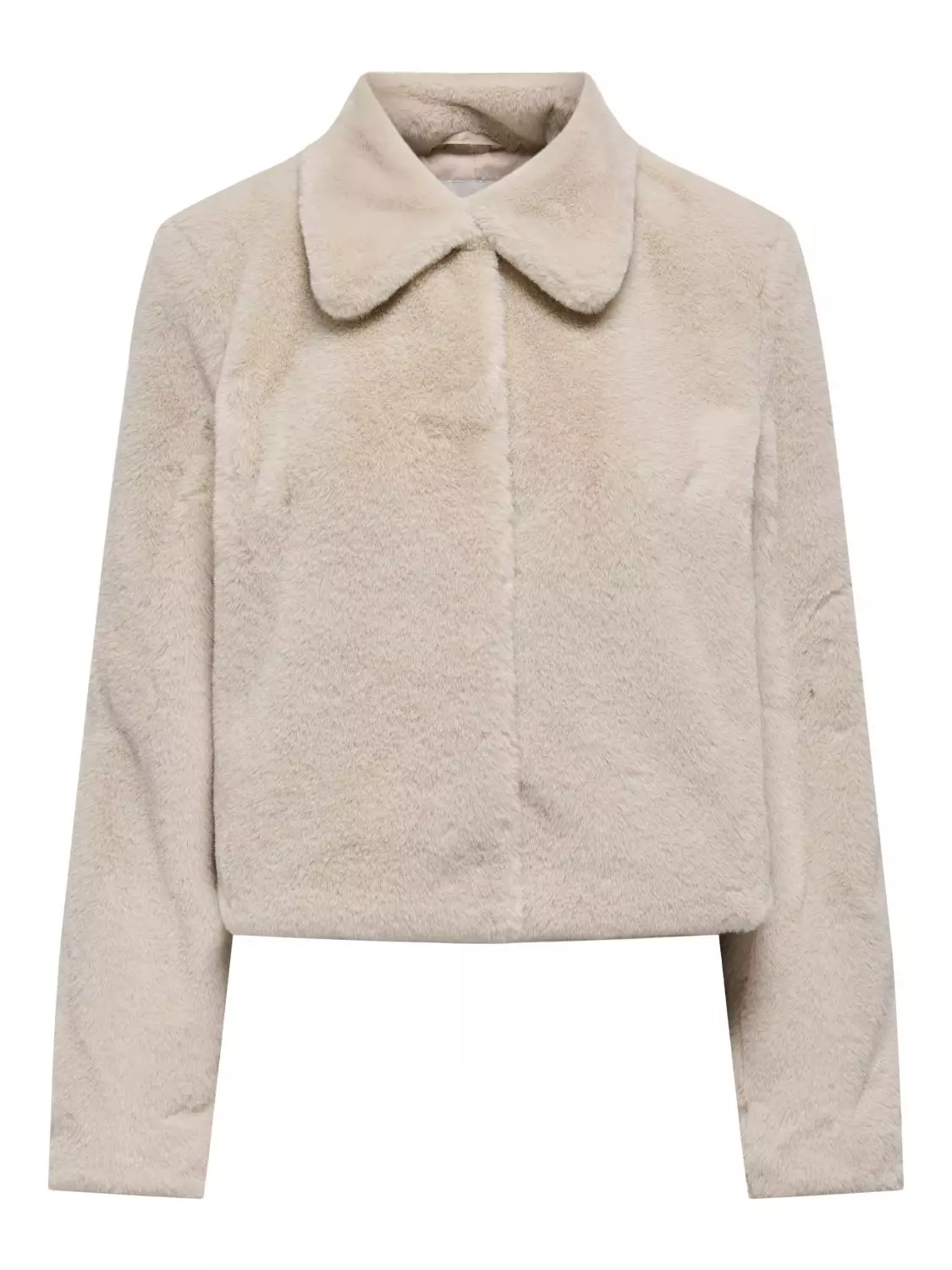 JDY Macy Life Faux Fur Jacket otw, lys beige