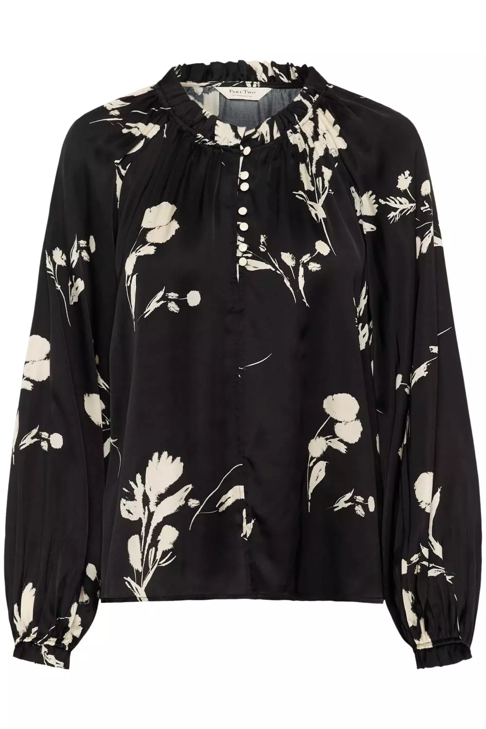 Part Two Venessa Blouse, sort m/offwhite trykk