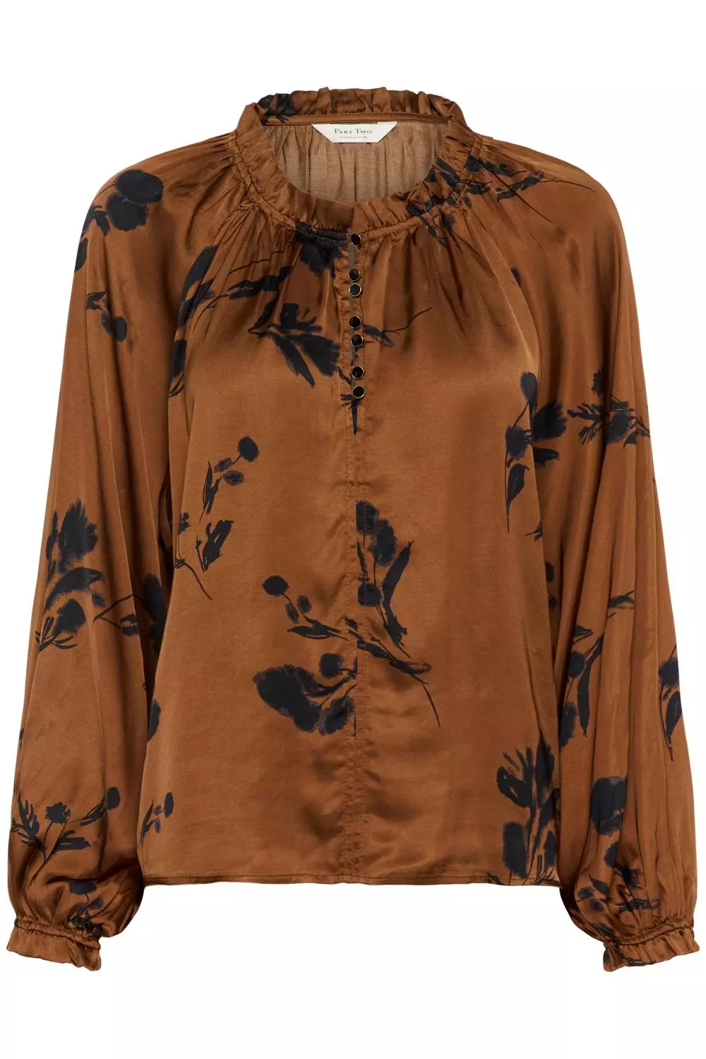Part Two Venessa Blouse, brun m/sort mønster