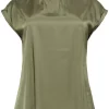 Kaffe Curve KCmilla Wing SL Blouse, grønn