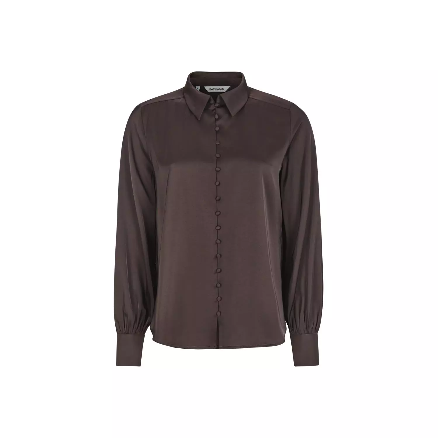 Soft Rebels Abia l/s Blouse, mørk brun
