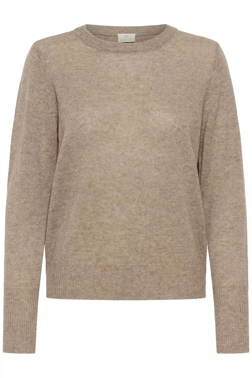 Kaffe KAcashie Pullover, ull og kasjmir, lys brun