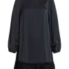 Vila Viveer O-neck L/S Short Dress, sort