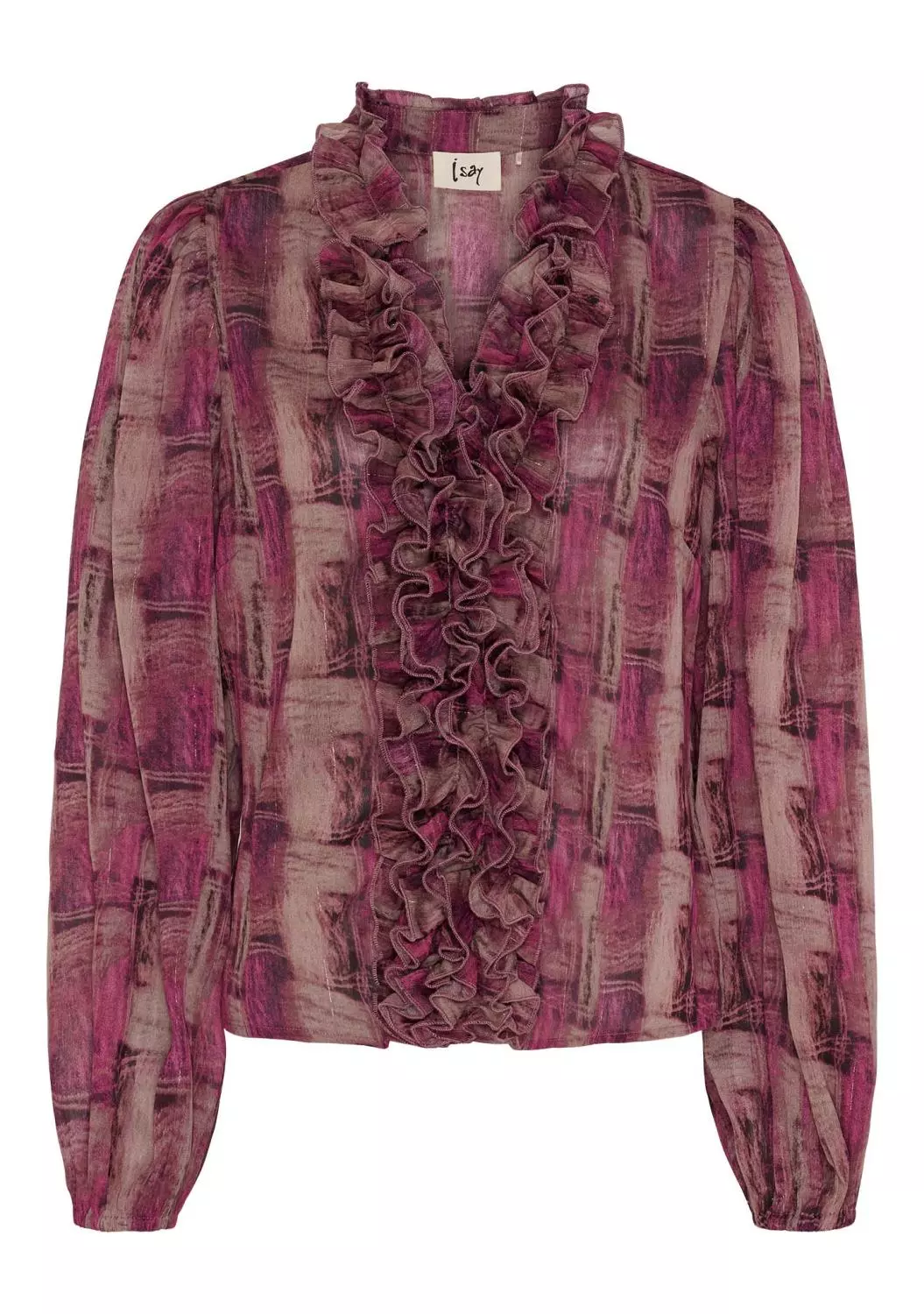 Isay Vibse Ruffle Blouse, lilla