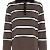 Isay Frigga Polo Pullover, brun stripet