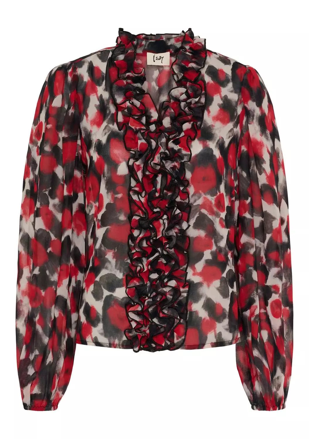 Isay Vibse Ruffle Blouse, rød